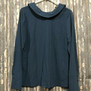 Halogen Women's Teal lightweight Long Sleeve Button Down back Shirt Size Small